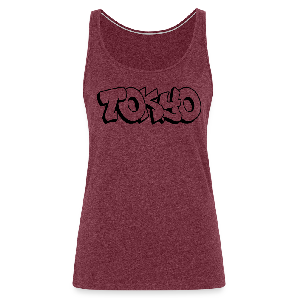 Tanktop Ladies Japan Graffiti "Tokyo Plain" - Bordeauxrot meliert