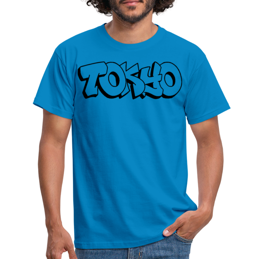 T-Shirt Japan Graffiti "Tokyo Plain" - Royalblau