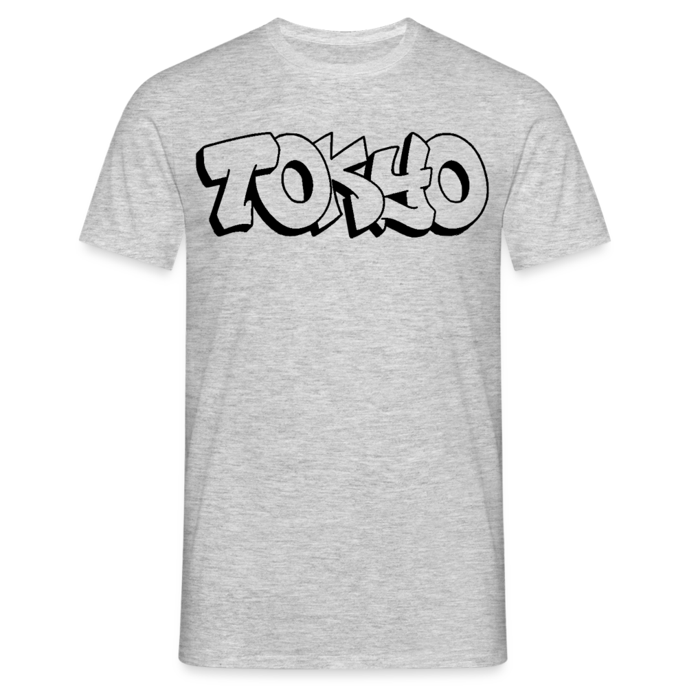 T-Shirt Japan Graffiti "Tokyo Plain" - Grau meliert
