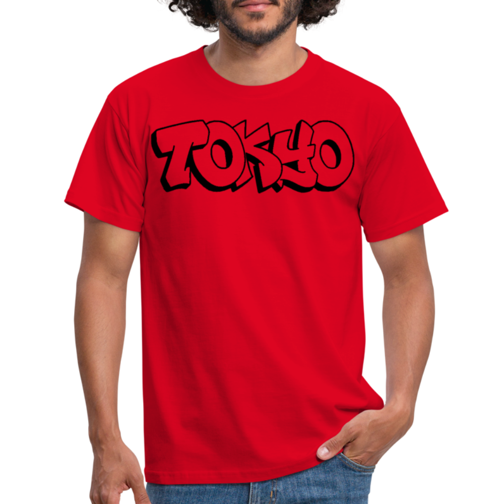 T-Shirt Japan Graffiti "Tokyo Plain" - Rot