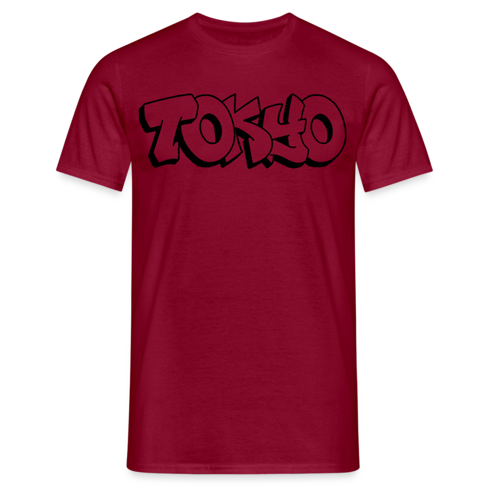 T-Shirt Japan Graffiti "Tokyo Plain" - Ziegelrot