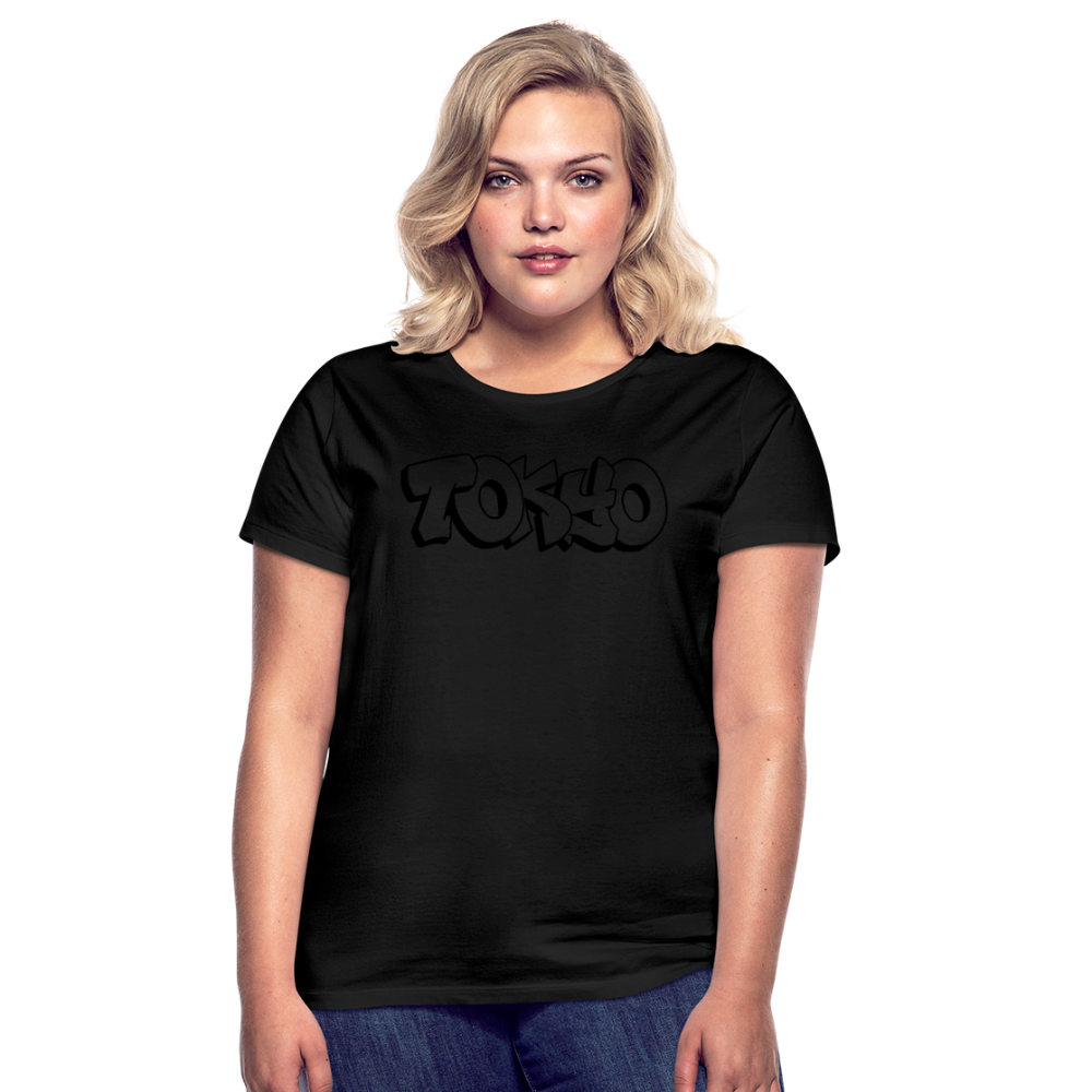 T-Shirt Ladies Japan Graffiti "Tokyo Plain" - Schwarz