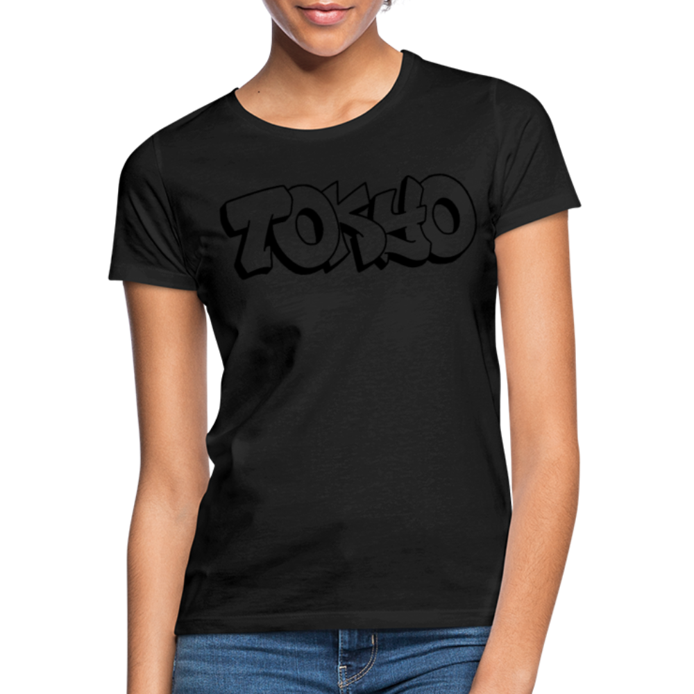 T-Shirt Ladies Japan Graffiti "Tokyo Plain" - Schwarz