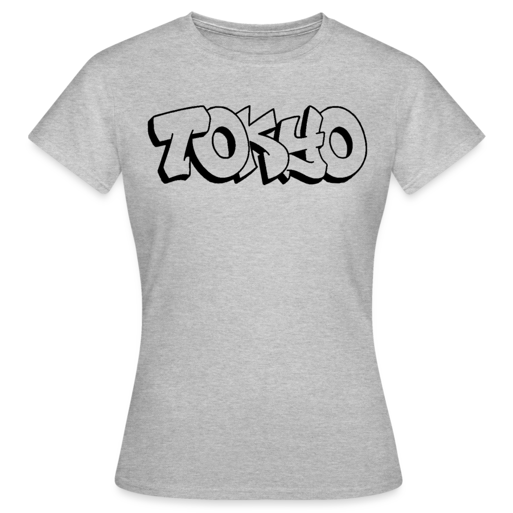 T-Shirt Ladies Japan Graffiti "Tokyo Plain" - Grau meliert