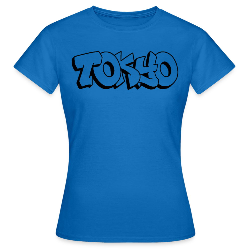 T-Shirt Ladies Japan Graffiti "Tokyo Plain" - Royalblau