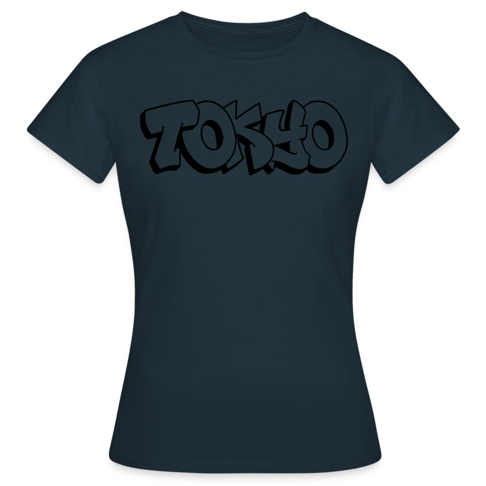 T-Shirt Ladies Japan Graffiti "Tokyo Plain" - Navy