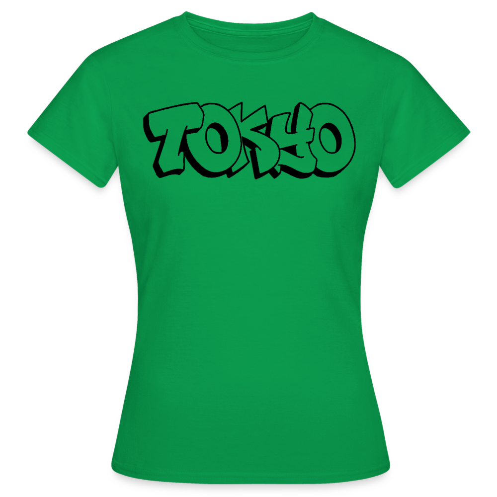 T-Shirt Ladies Japan Graffiti "Tokyo Plain" - Kelly Green
