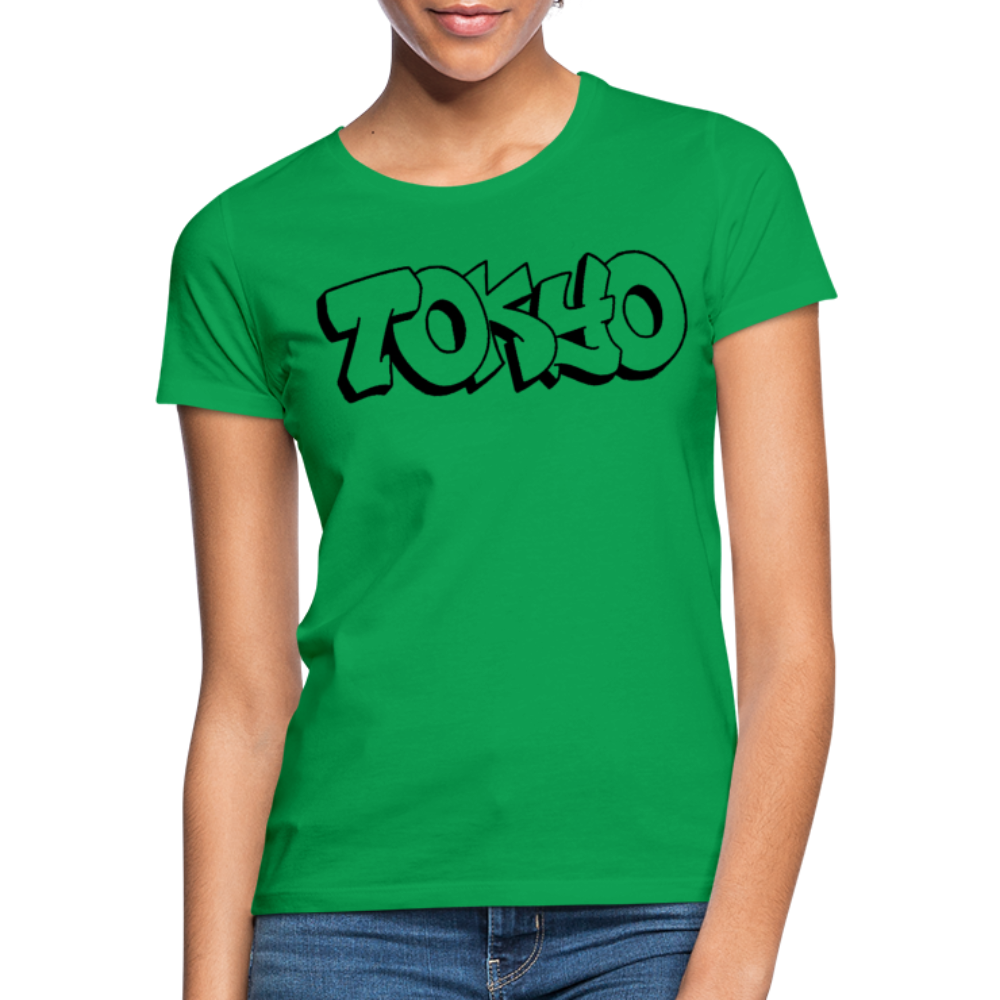 T-Shirt Ladies Japan Graffiti "Tokyo Plain" - Kelly Green