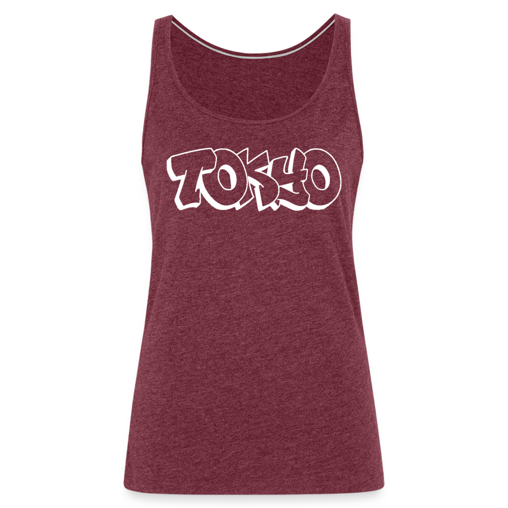 Tanktop Ladies Japan Graffiti "Tokyo Bright Edition" - Bordeauxrot meliert
