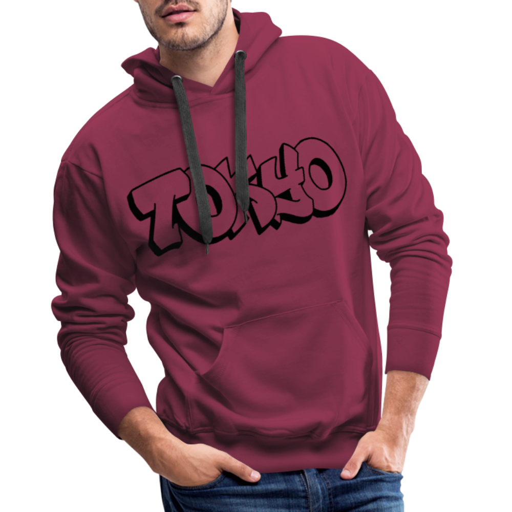 Hoodie Japan Graffiti "Tokyo Plain" - Bordeaux