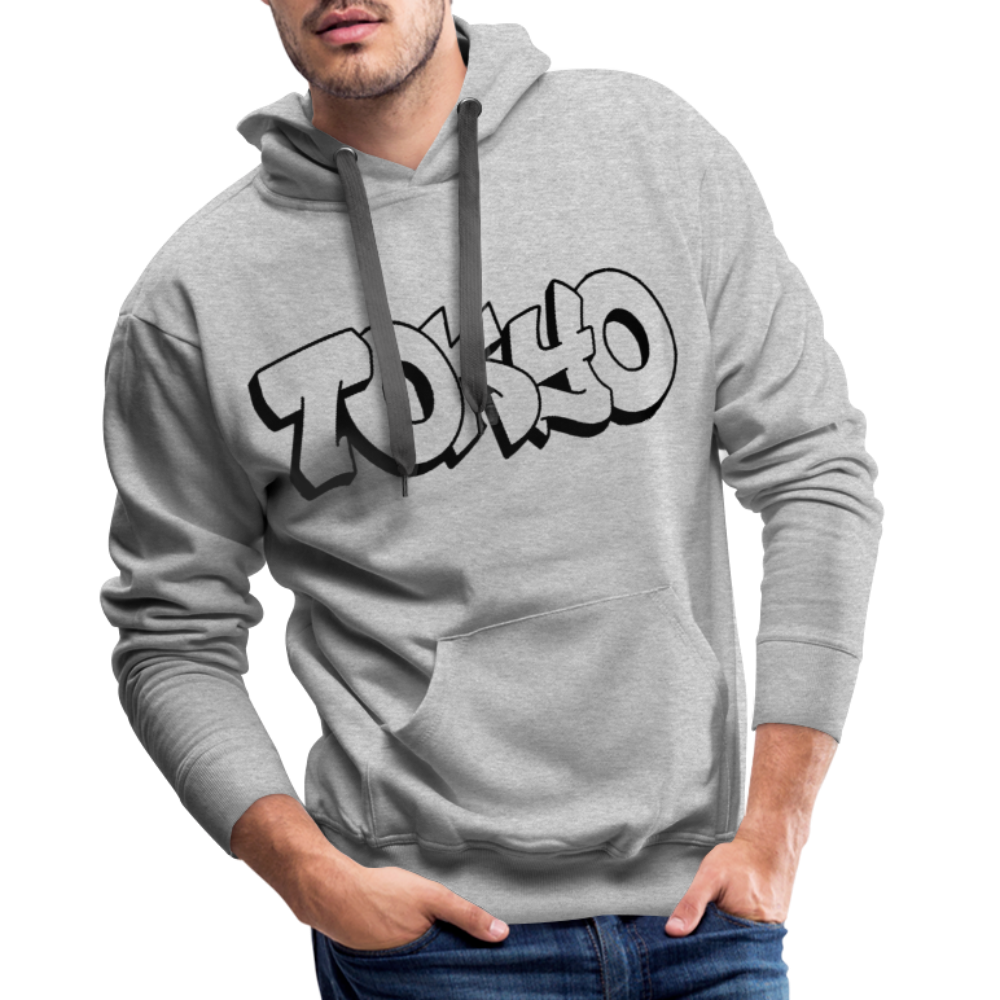 Hoodie Japan Graffiti "Tokyo Plain" - Grau meliert