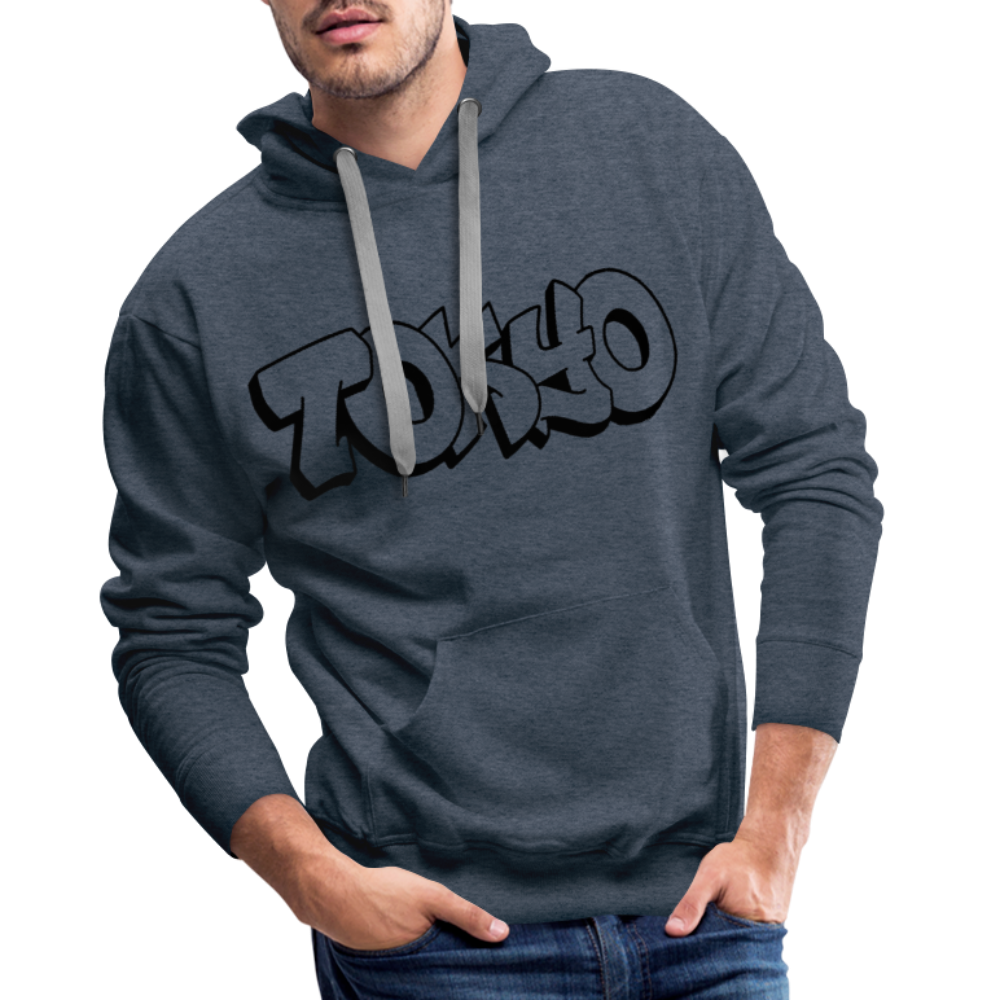 Hoodie Japan Graffiti "Tokyo Plain" - Jeansblau