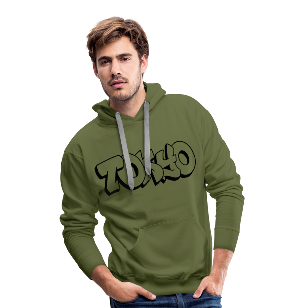Hoodie Japan Graffiti "Tokyo Plain" - Olivgrün