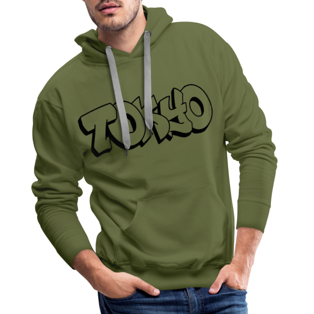 Hoodie Japan Graffiti "Tokyo Plain" - Olivgrün