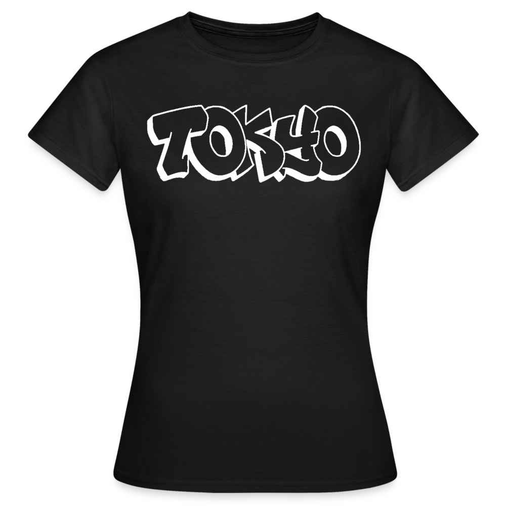 T-Shirt Ladies Japan Graffiti "Tokyo Bright Edition" - Schwarz