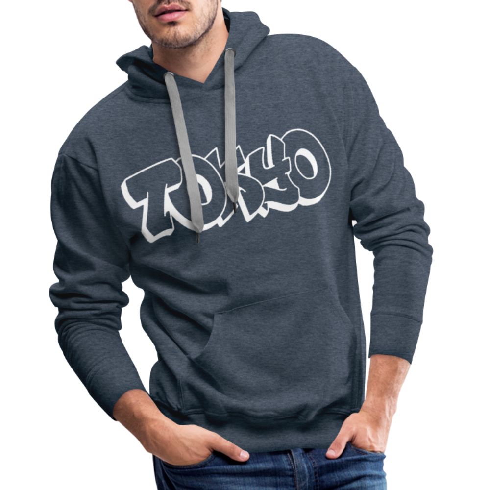 Hoodie Japan Graffiti "Tokyo Bright Edition" - Jeansblau