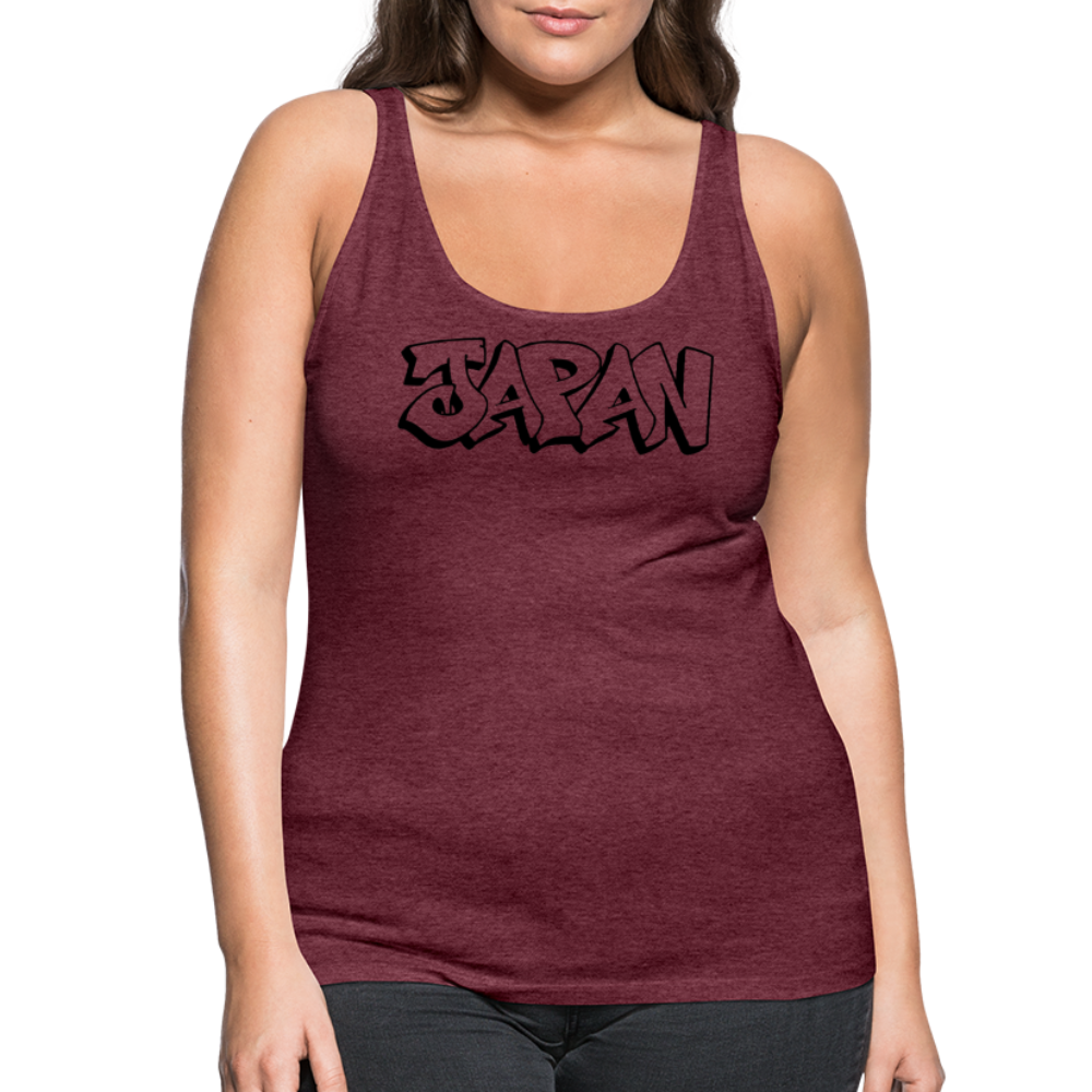 Tanktop Ladies Japan Graffiti "JP Plain" - Bordeauxrot meliert