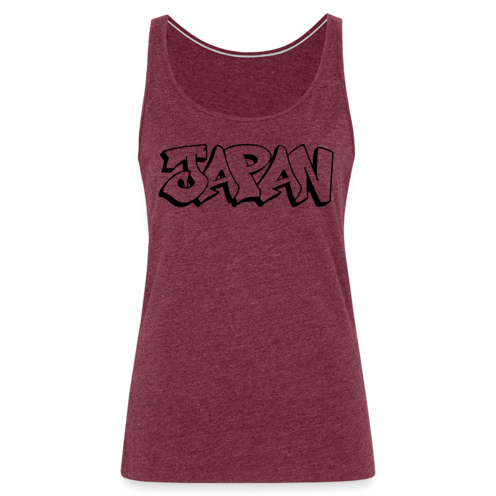 Tanktop Ladies Japan Graffiti "JP Plain" - Bordeauxrot meliert