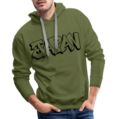 Hoodie Japan Graffiti "JP Plain" - Olivgrün