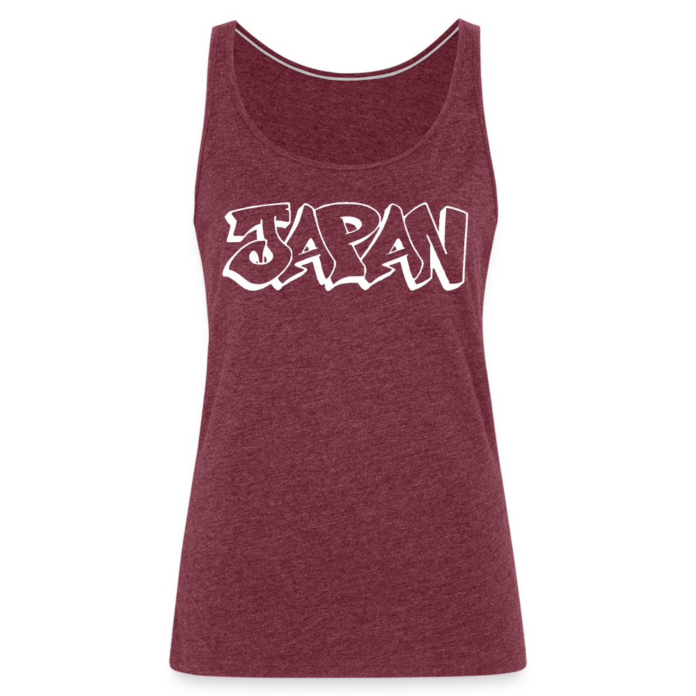Tanktop Ladies Japan Graffiti "JP Bright Edition" - Bordeauxrot meliert