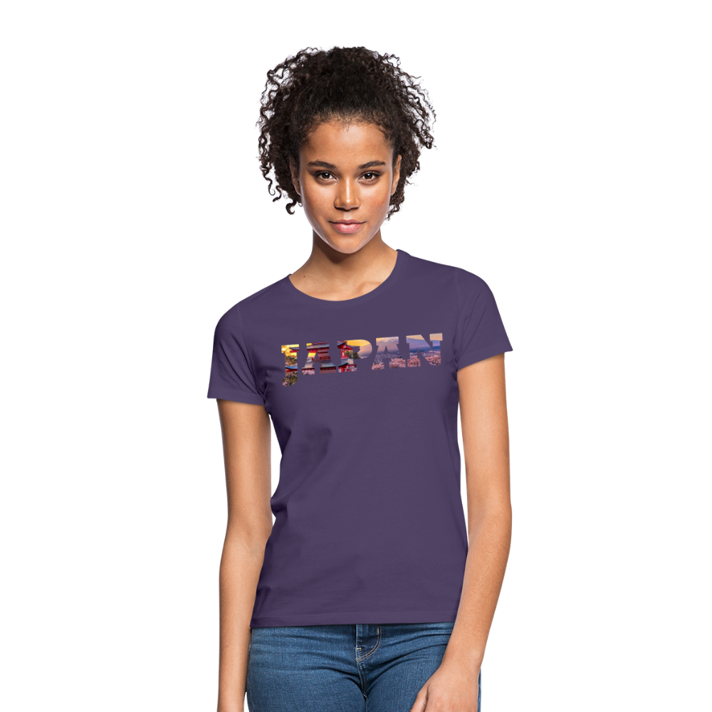 T-Shirt Ladies Japan "Bold Panorama" - Dunkellila