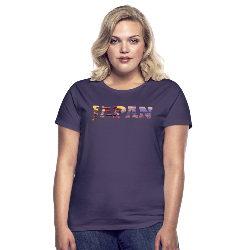 T-Shirt Ladies Japan "Bold Panorama" - Dunkellila