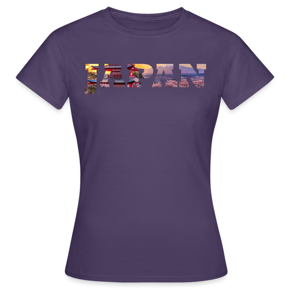 T-Shirt Ladies Japan "Bold Panorama" - Dunkellila
