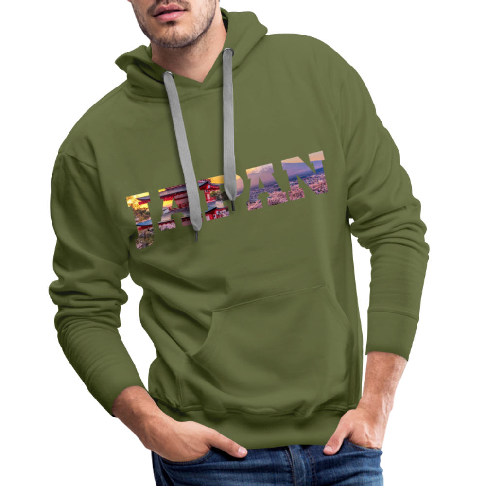 Hoodie Japan "Bold Panorama" - Olivgrün