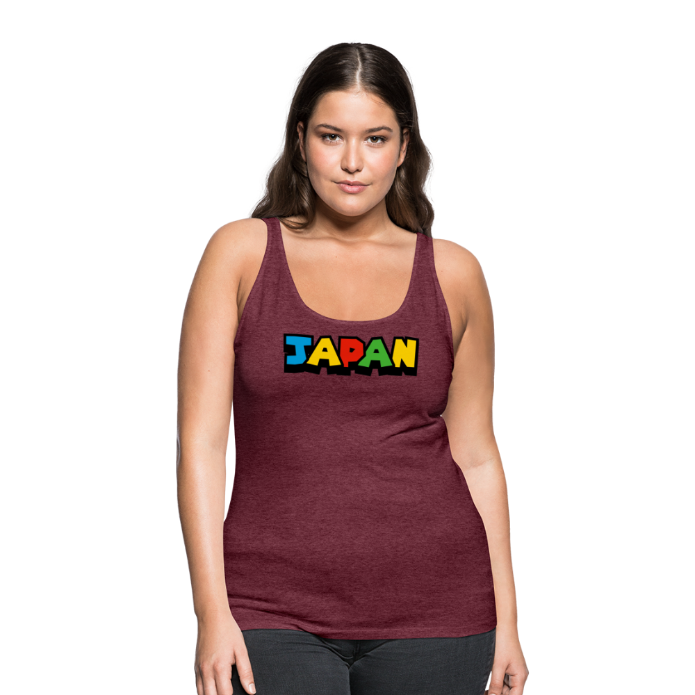 Tanktop Ladies Japan "Mario Style" - Bordeauxrot meliert