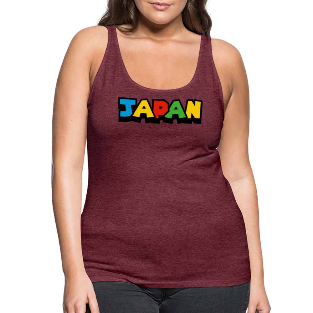 Tanktop Ladies Japan "Mario Style" - Bordeauxrot meliert