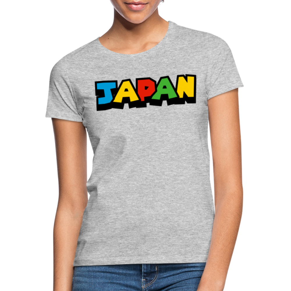 T-Shirt Ladies Japan "Mario Style" - Grau meliert