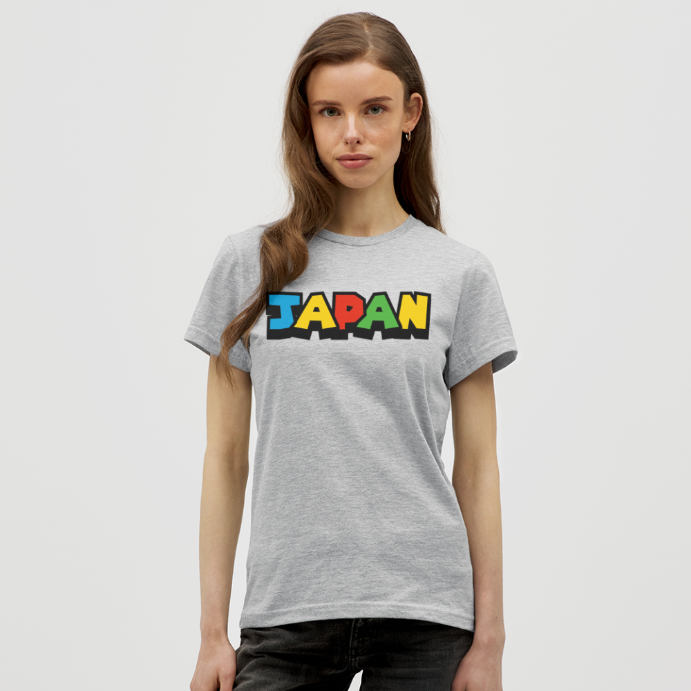 T-Shirt Ladies Japan "Mario Style" - Grau meliert