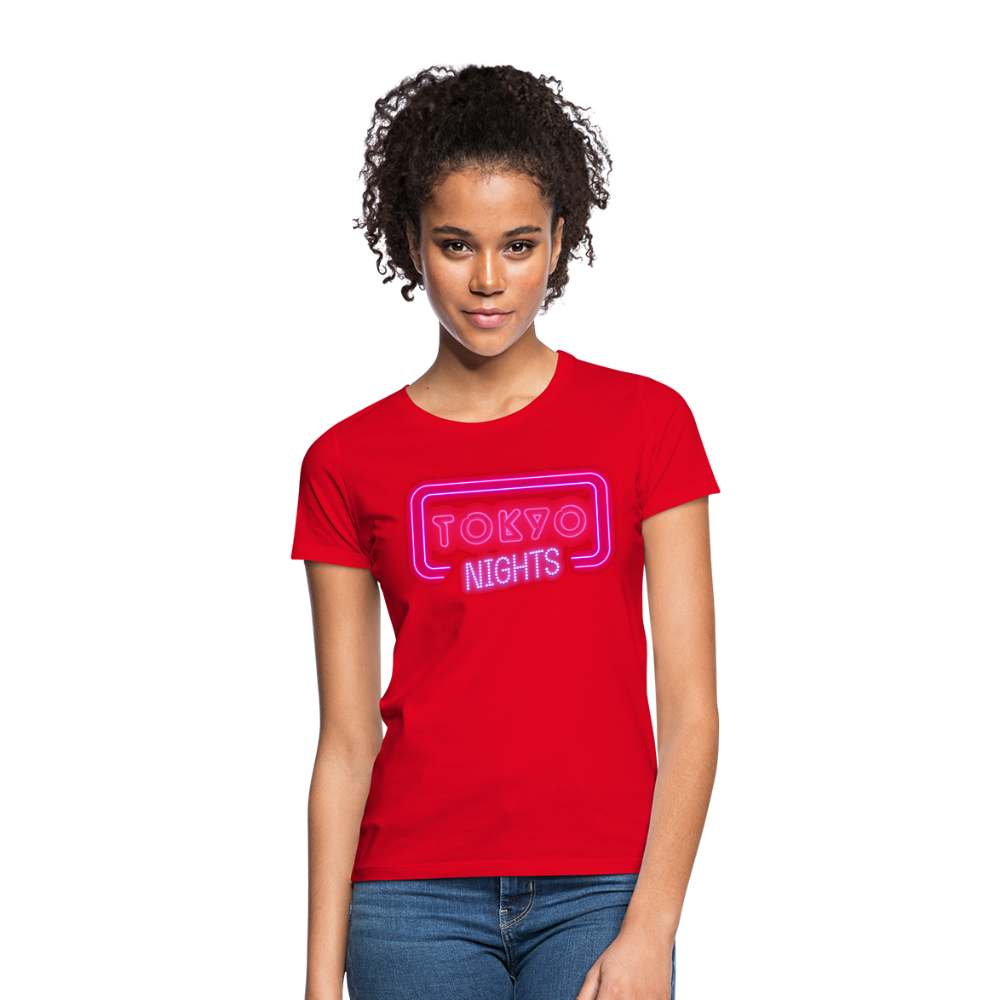 T-Shirt Ladies Japan "Tokyo Nights" - Rot