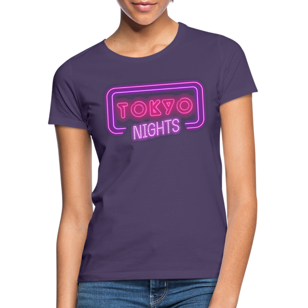 T-Shirt Ladies Japan "Tokyo Nights" - Dunkellila
