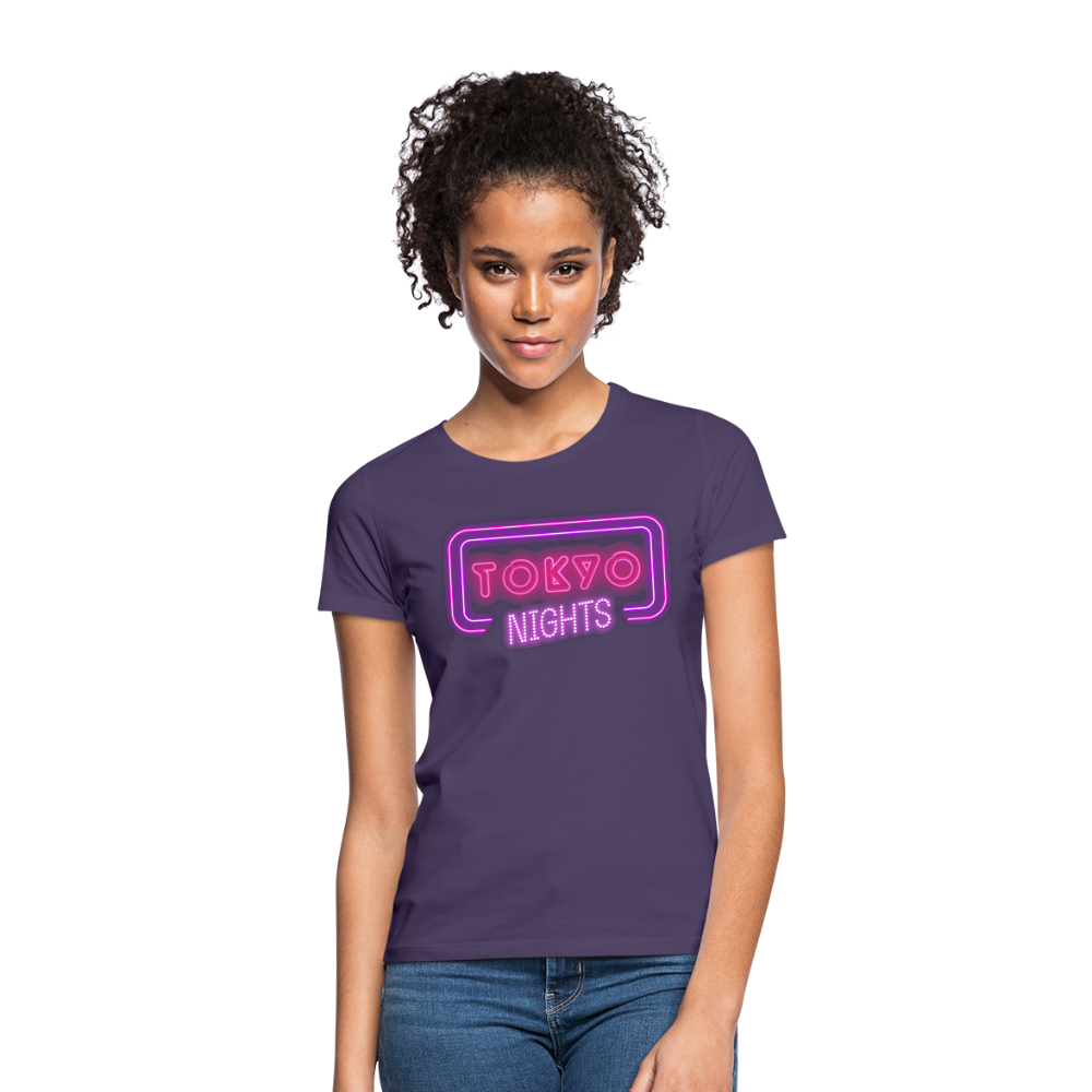 T-Shirt Ladies Japan "Tokyo Nights" - Dunkellila
