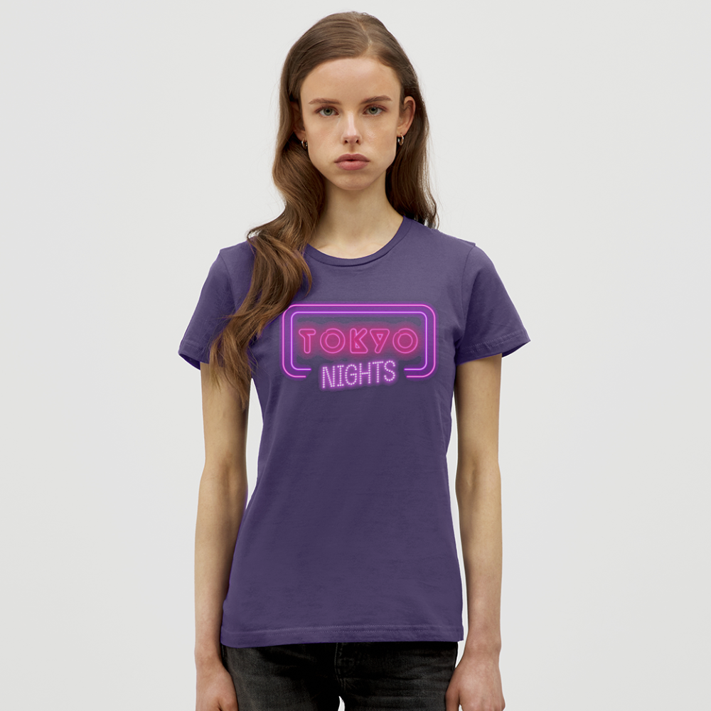 T-Shirt Ladies Japan "Tokyo Nights" - Dunkellila