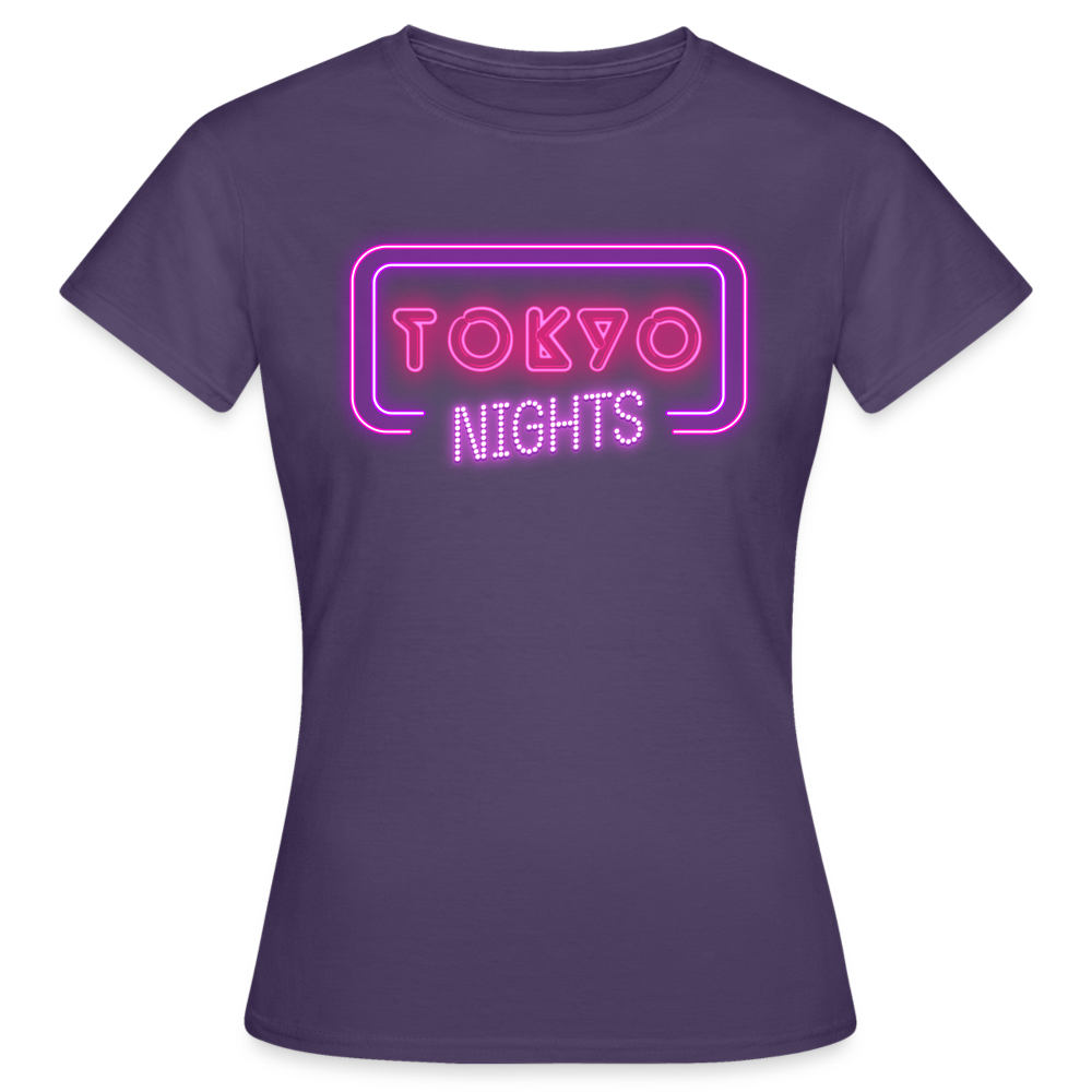T-Shirt Ladies Japan "Tokyo Nights" - Dunkellila